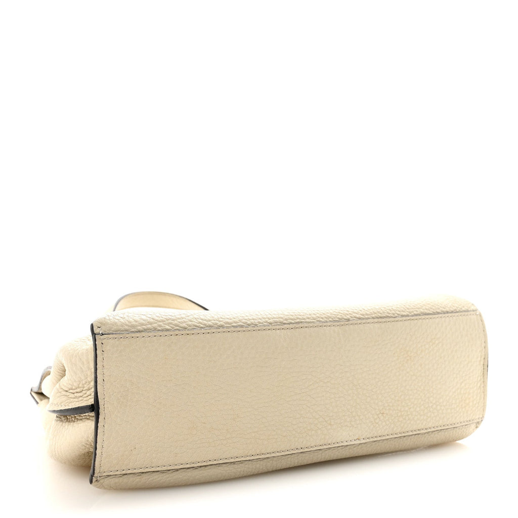 Gucci Cellarius Calfskin Small Bamboo Daily Top Handle Bag Mystic White