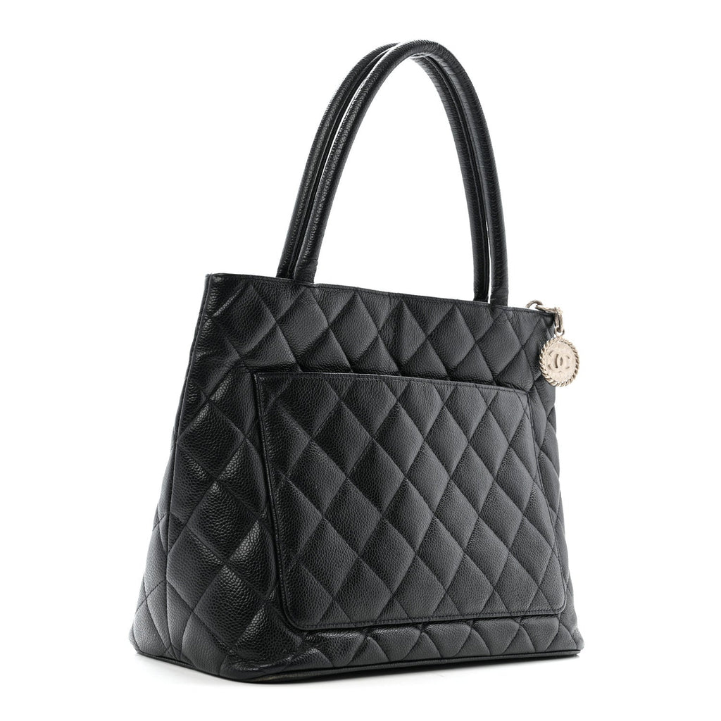 Chanel Caviar Quilted Medallion Tote Navy