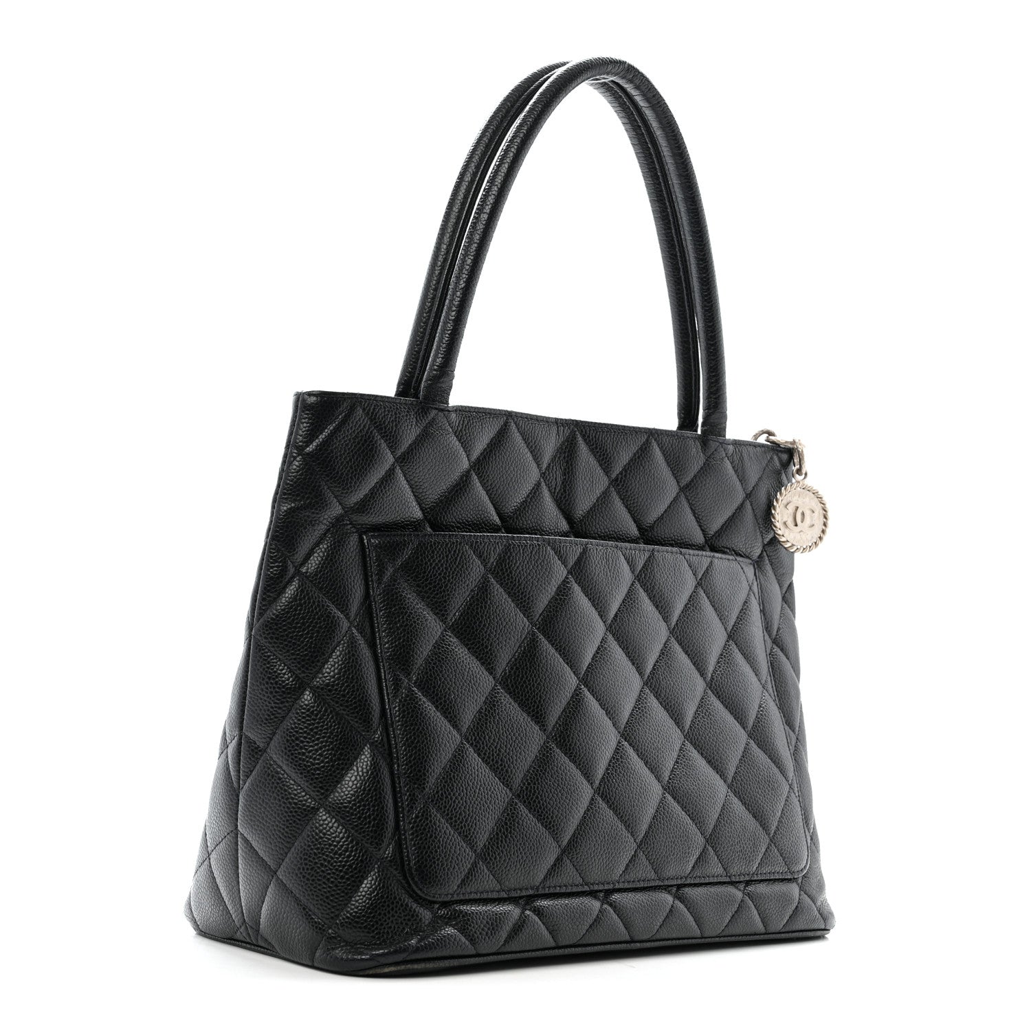 Chanel Caviar Quilted Medallion Tote Navy