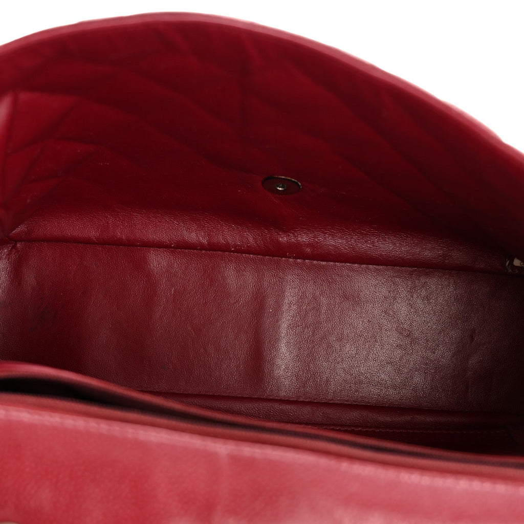 Chanel Caviar Quilted Jumbo Double Flap Dark Red