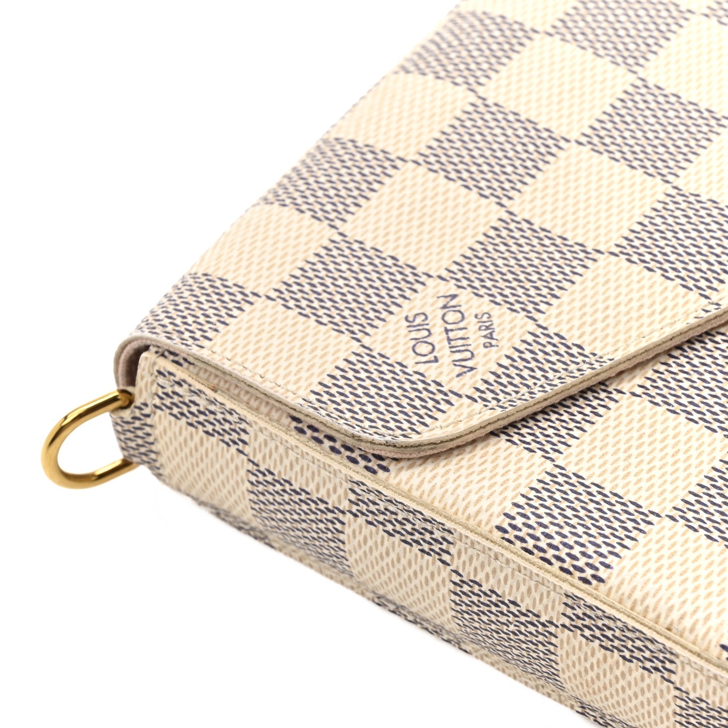Louis Vuitton Damier Azur Pochette Felicie Chain Wallet Rose Ballerine