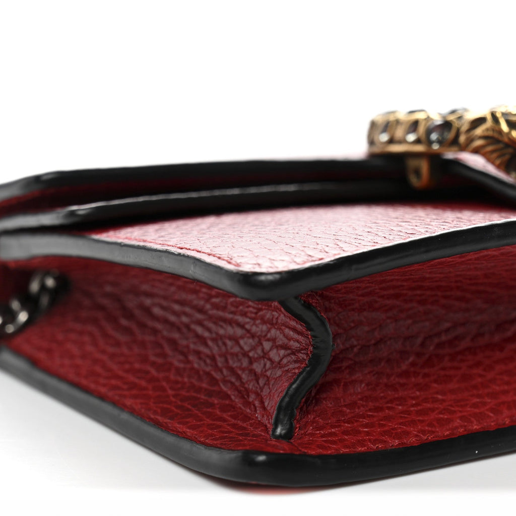 Gucci Calfskin Super Mini Dionysus Shoulder Bag Hibiscus Red
