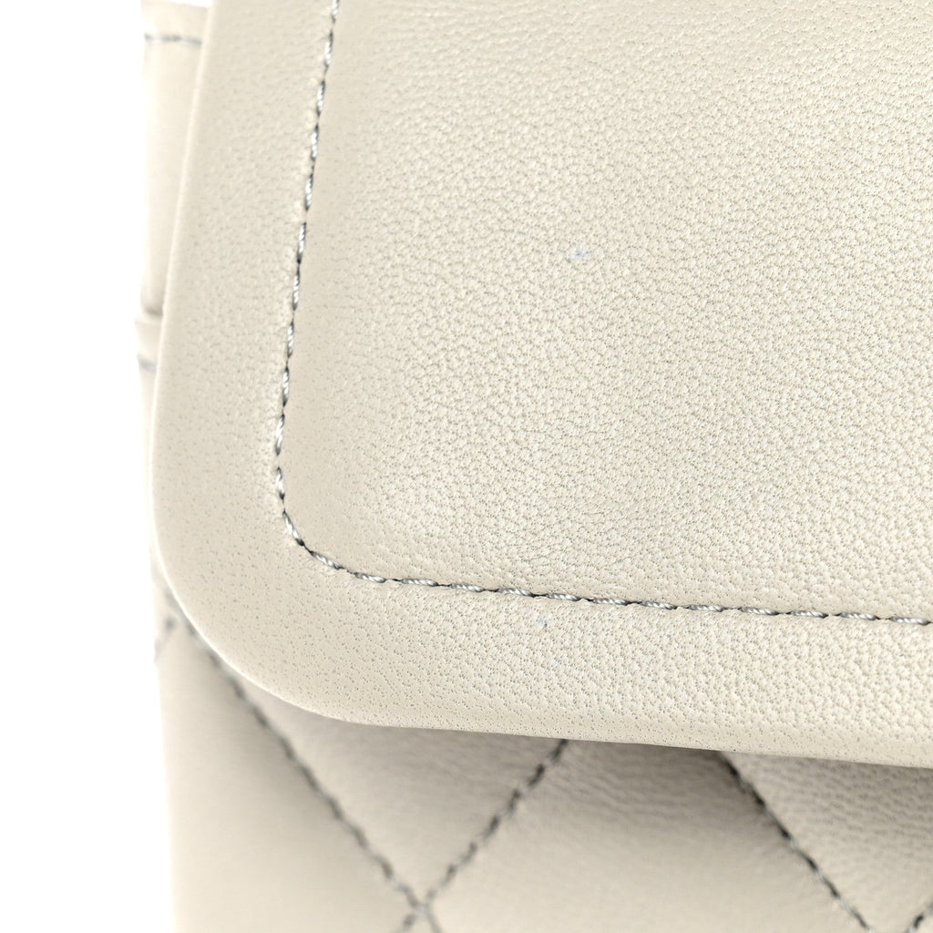 Chanel Lambskin Quilted Small Double Flap Grey