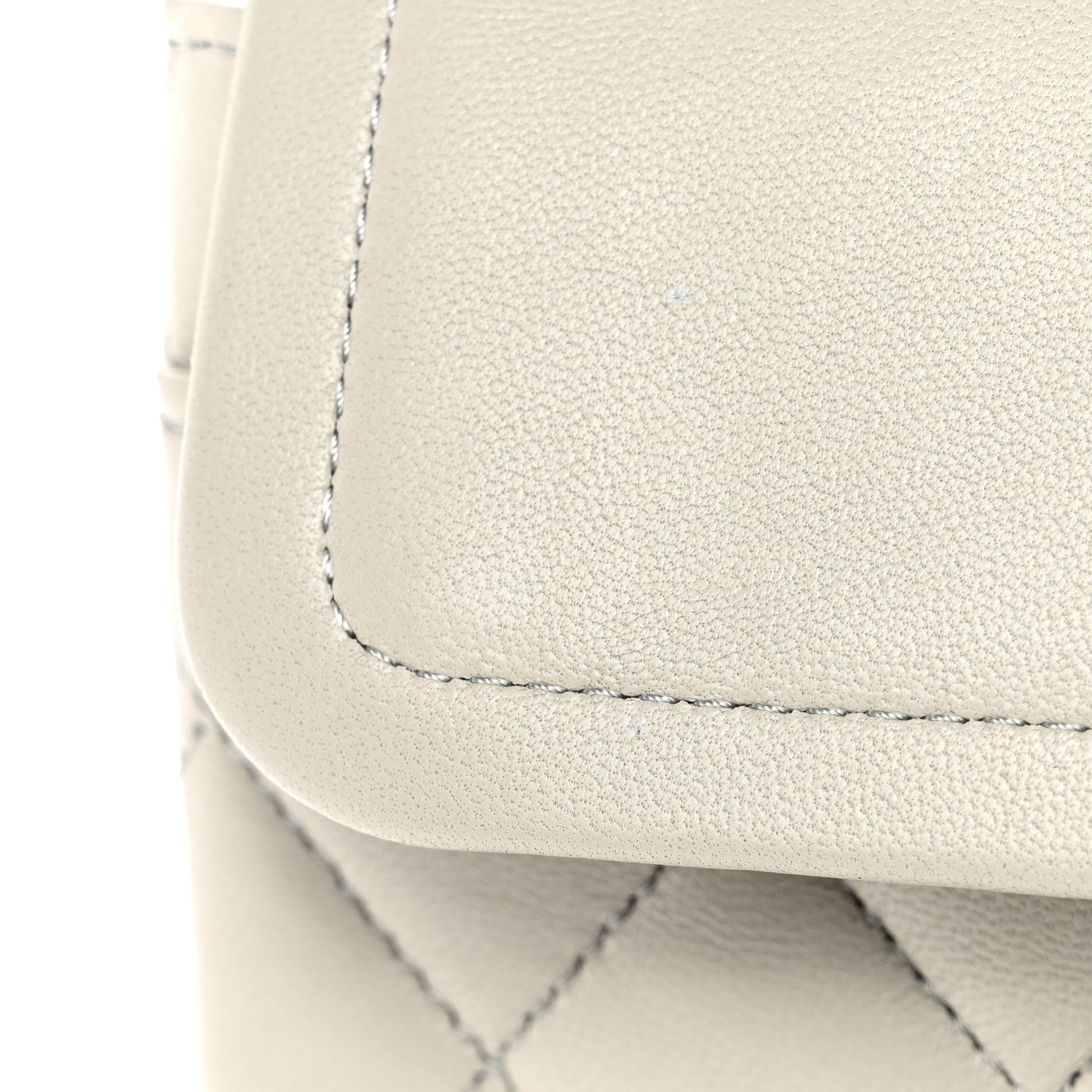 Chanel Lambskin Quilted Small Double Flap Grey