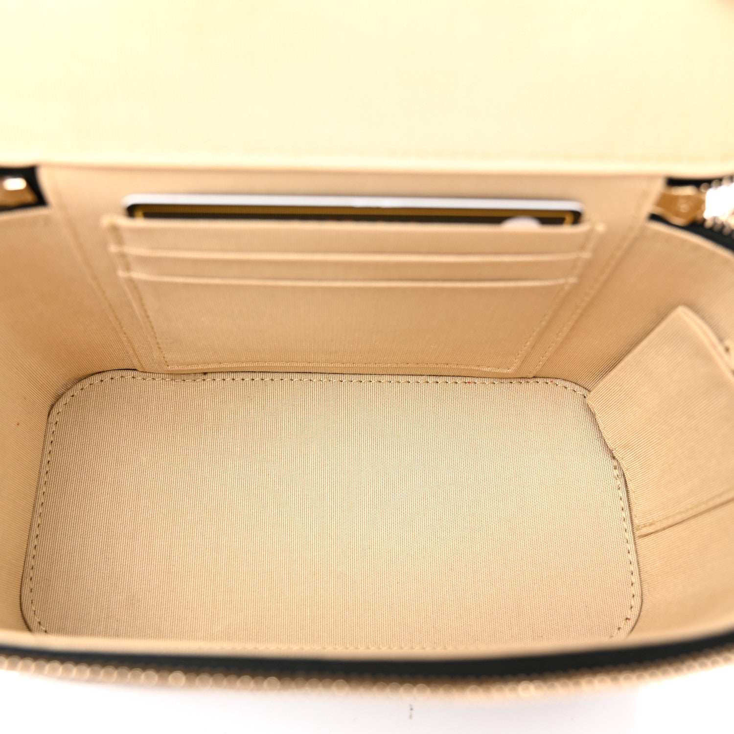 Chanel Lambskin Quilted Pearl Crush Small Vanity Case With Chain Black