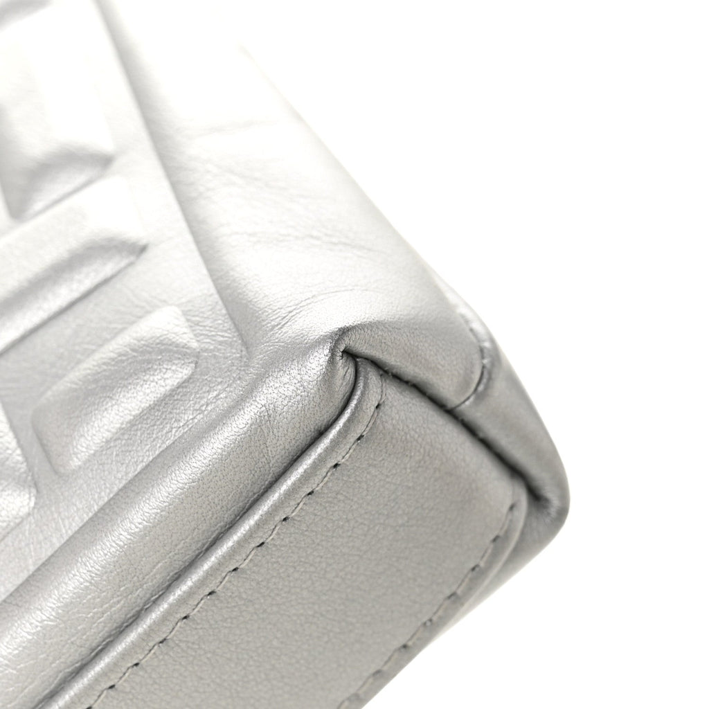 Metallic Calfskin Keyboard Pouch Silver