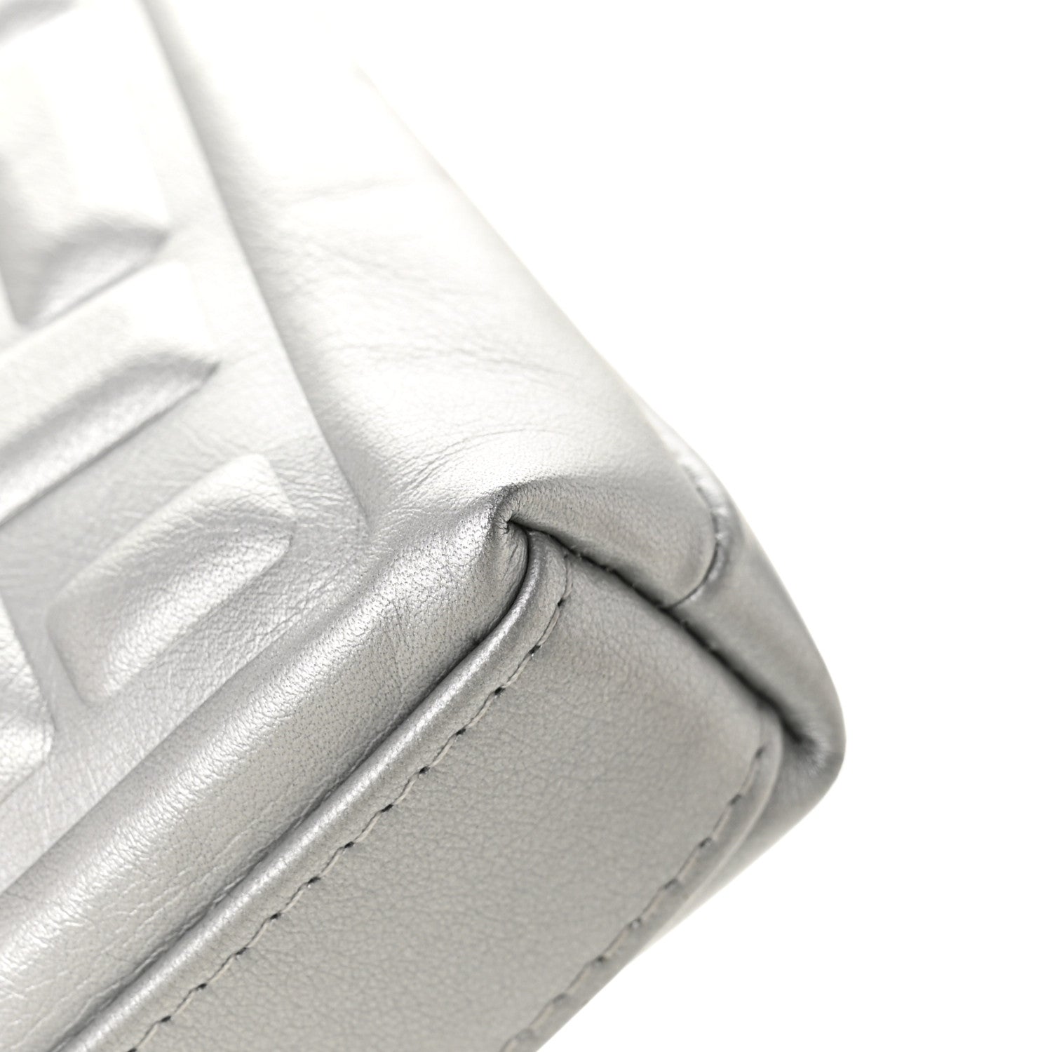 Metallic Calfskin Keyboard Pouch Silver