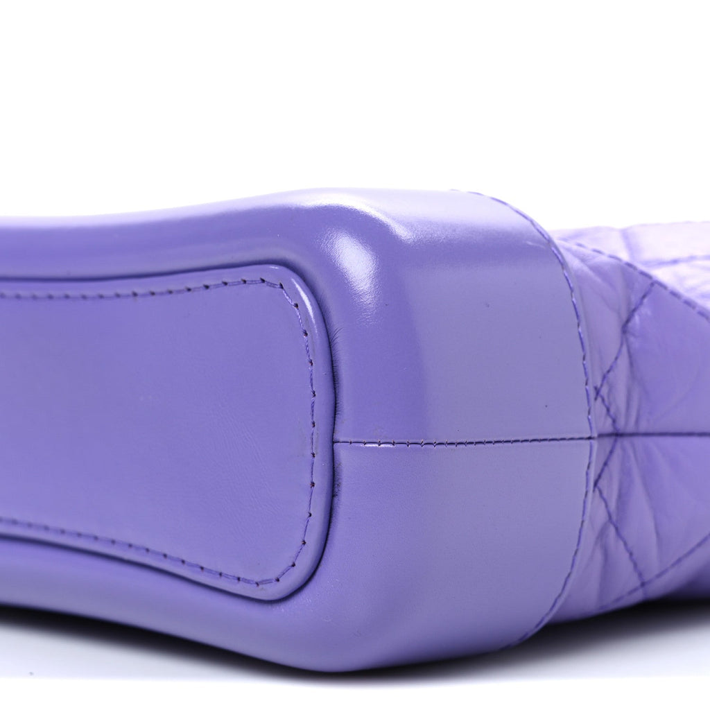 Chanel Aged Calfskin Quilted Small Gabrielle Hobo Purple