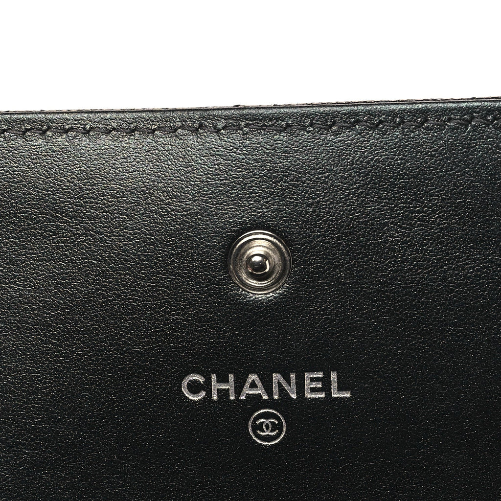 Chanel Iridescent Caviar Quilted Classic Pouch Clutch Black