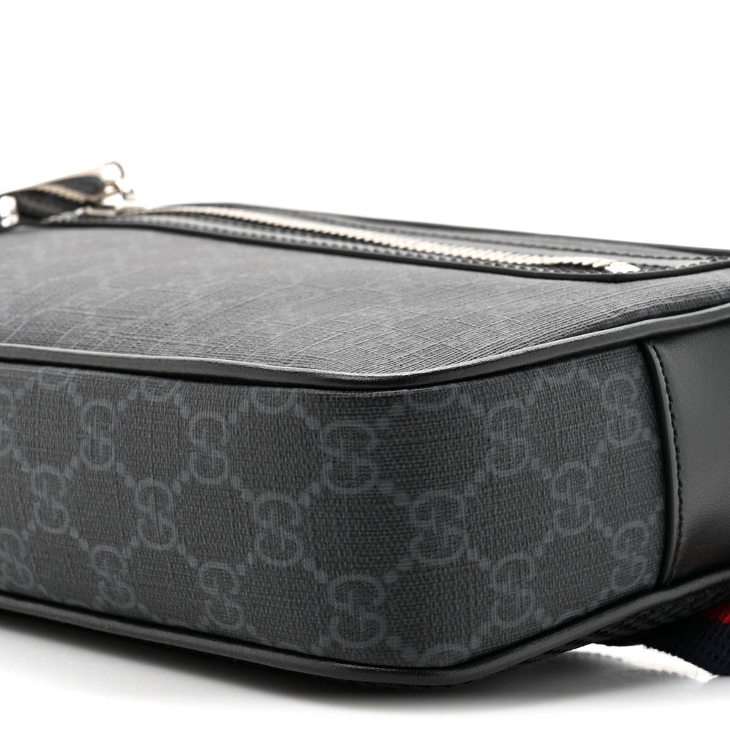 Gucci Soft GG Supreme Monogram Web Belt Bag Black Grey