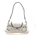 Gucci Nappa Vertical Matelasse Small Maxi Horsebit Chain Shoulder Bag Great White