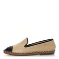 Lambskin Chain CC Mocassin Loafer Espadrilles 36 Beige Black