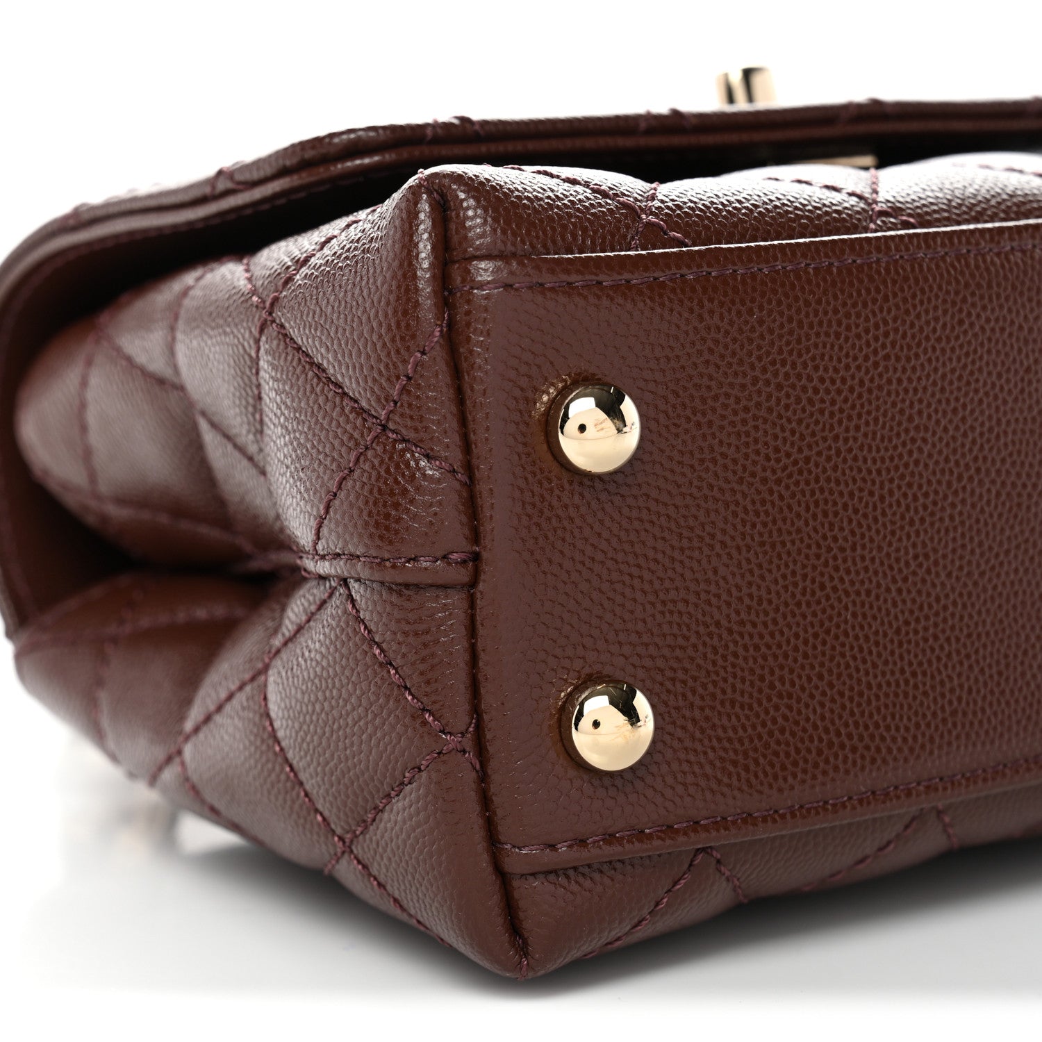 Chanel Caviar Quilted Extra Mini Coco Handle Flap Dark Brown
