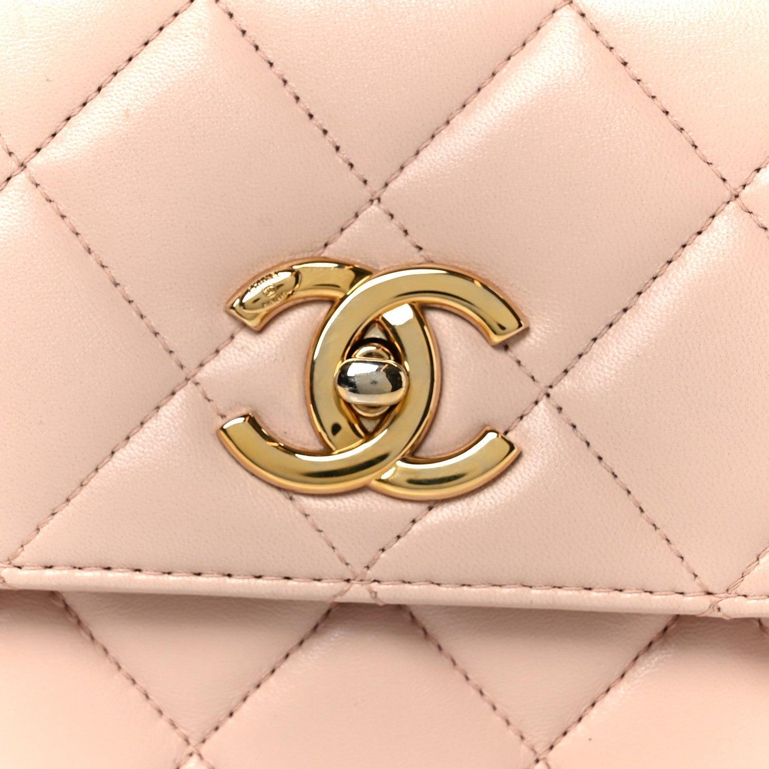 Chanel Lambskin Quilted Small Trendy CC Flap Dual Handle Bag Light Pink