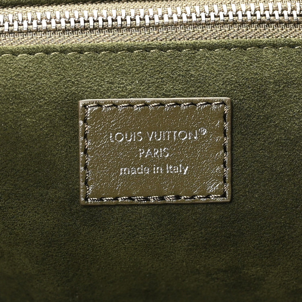 Louis Vuitton Lambskin CarryAll Vibe MM Dark Kaki