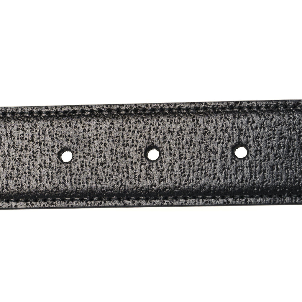 Gucci Textured Dollar Calfskin Squared Interlocking G 30mm Reversible Belt 85 34 Black