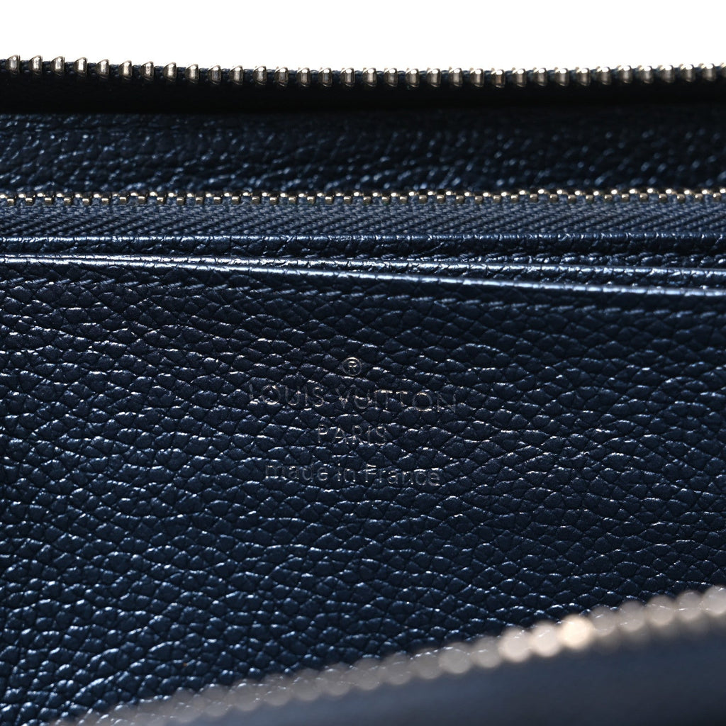 Louis Vuitton Metallic Empreinte Monogram Zippy Wallet Navy Nacre