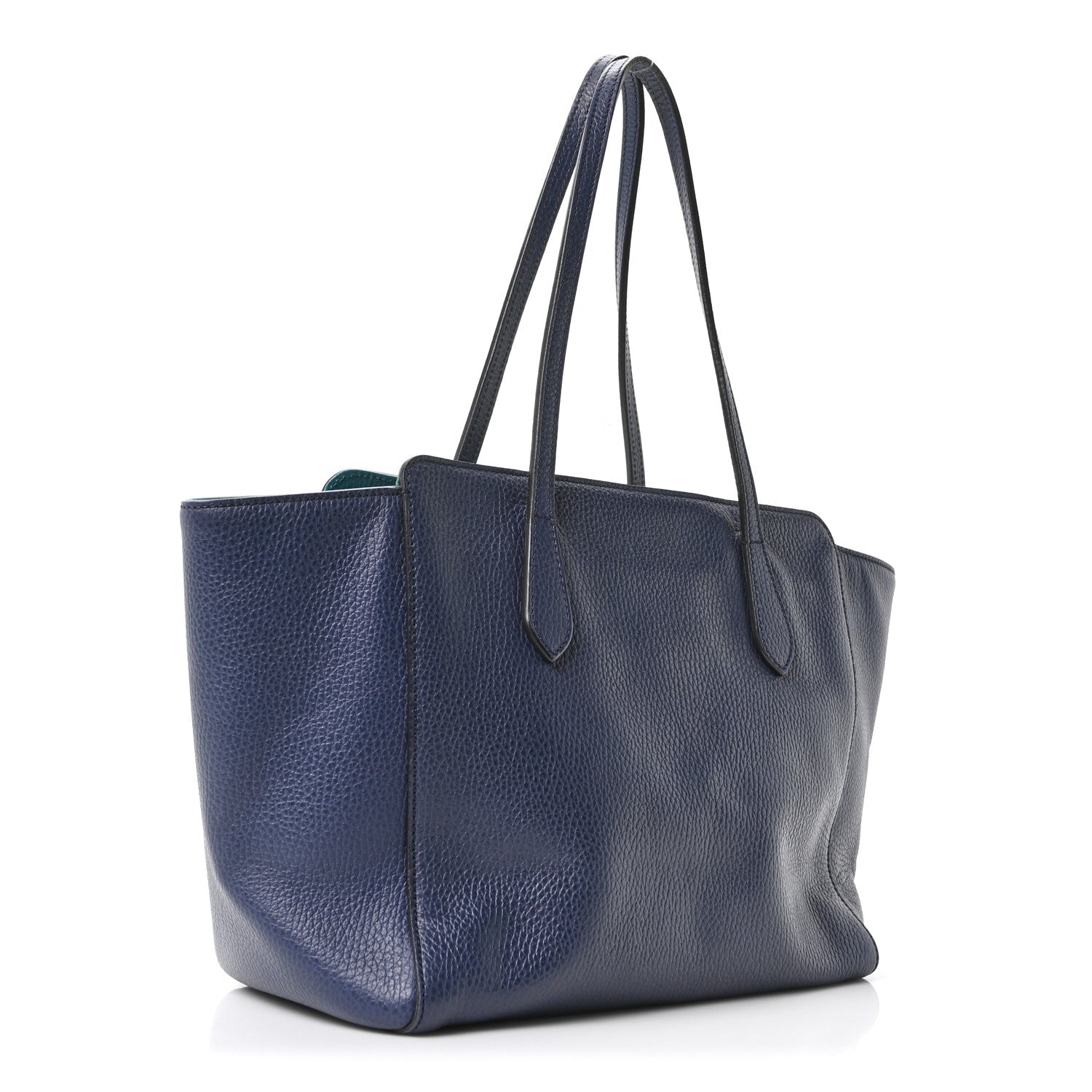 Gucci Dollar Calfskin Small Swing Tote Classic Marine Deep Cobalt