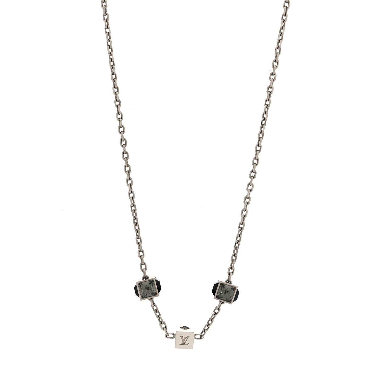 Louis Vuitton Swarovski Gamble Short Necklace Silver