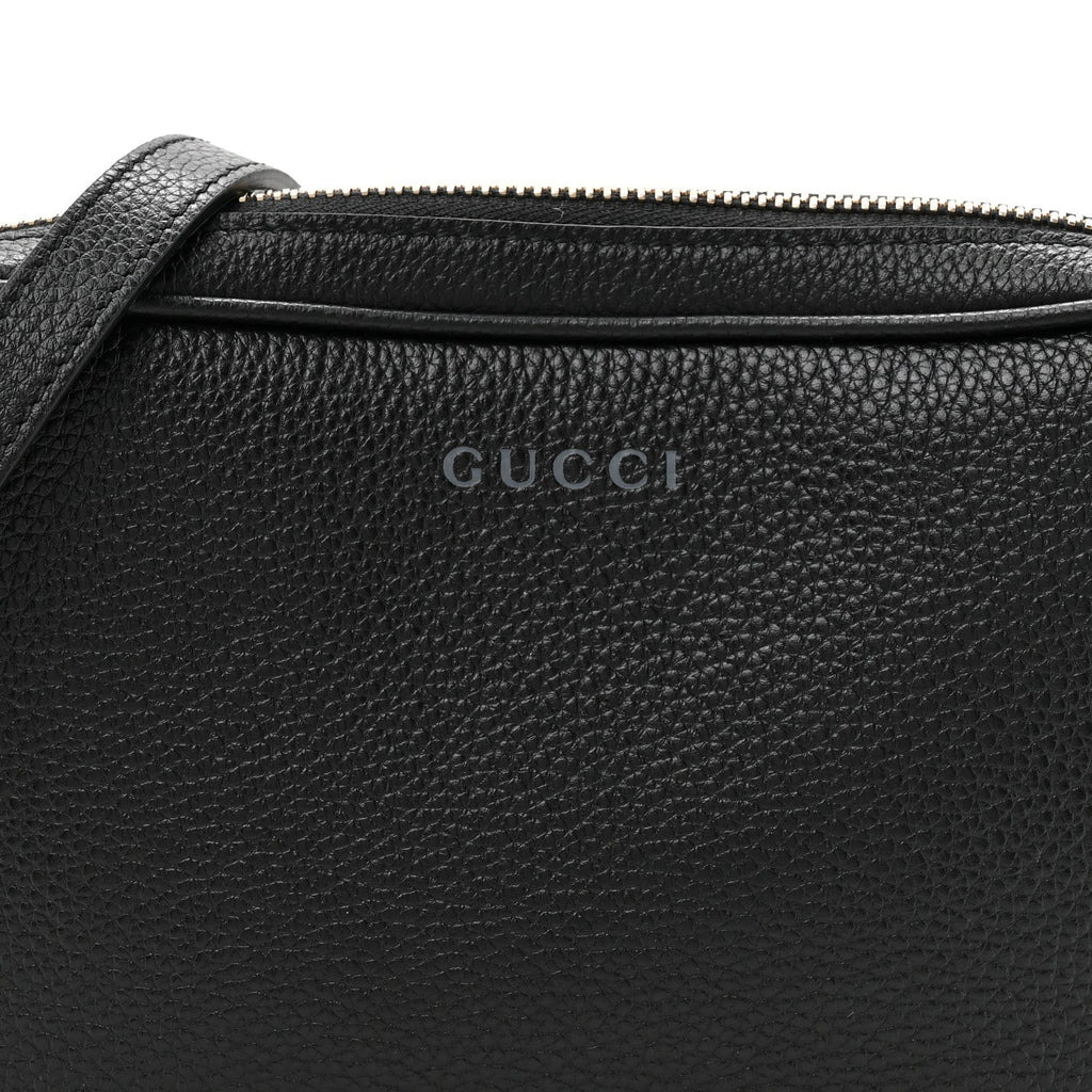 Gucci Pebbled Calfskin Shoulder Bag  Black