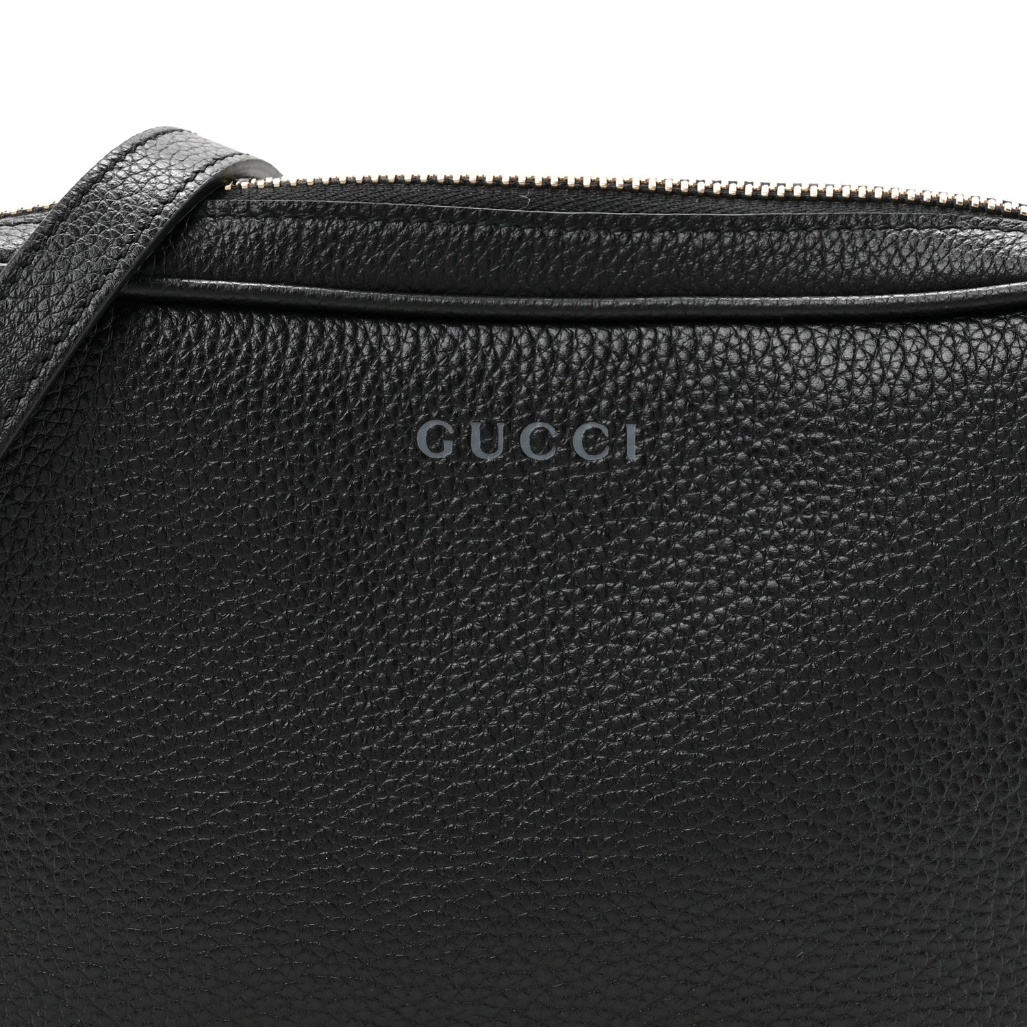 Gucci Pebbled Calfskin Shoulder Bag  Black