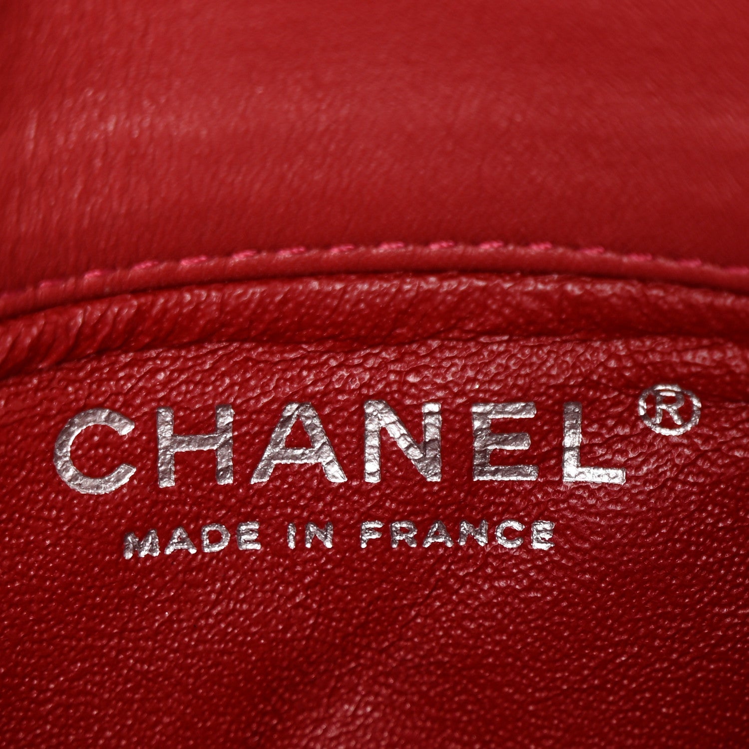 Chanel Patent Quilted Mini Flap Clutch With Chain  Red