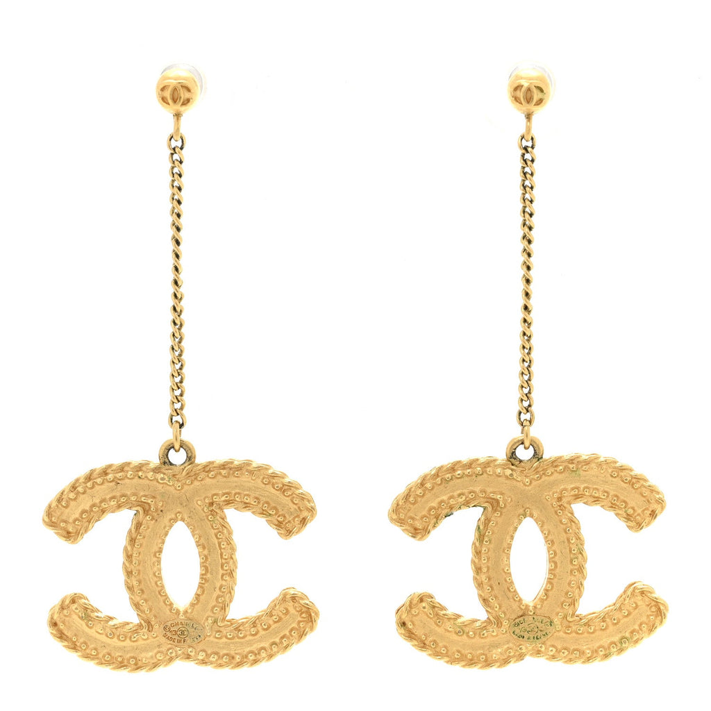 CC Drop Earrings Matte Gold