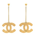 CC Drop Earrings Matte Gold