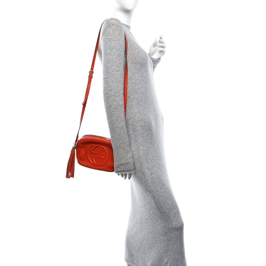 Gucci Pebbled Calfskin Small Soho Disco Bag Sun Orange