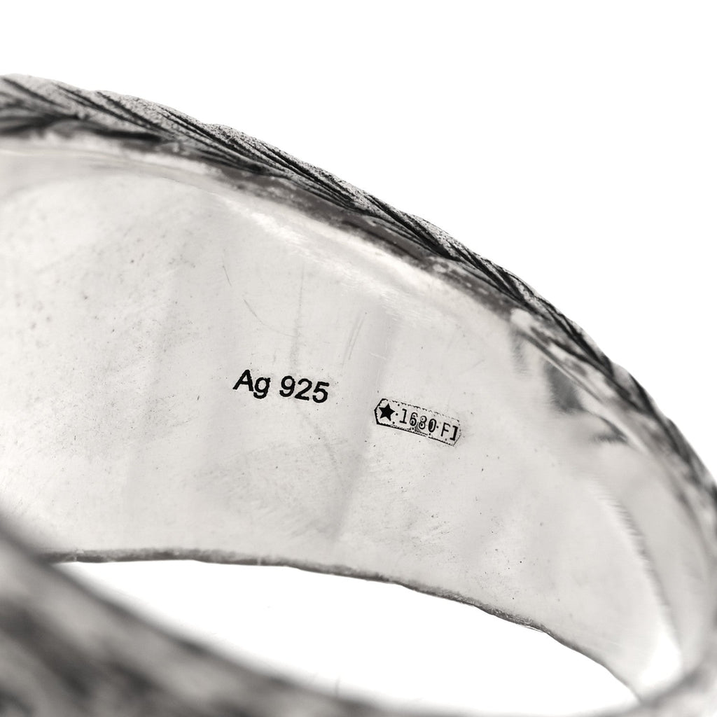 Gucci Sterling Silver Interlocking GG Signet Ring 63 10.25