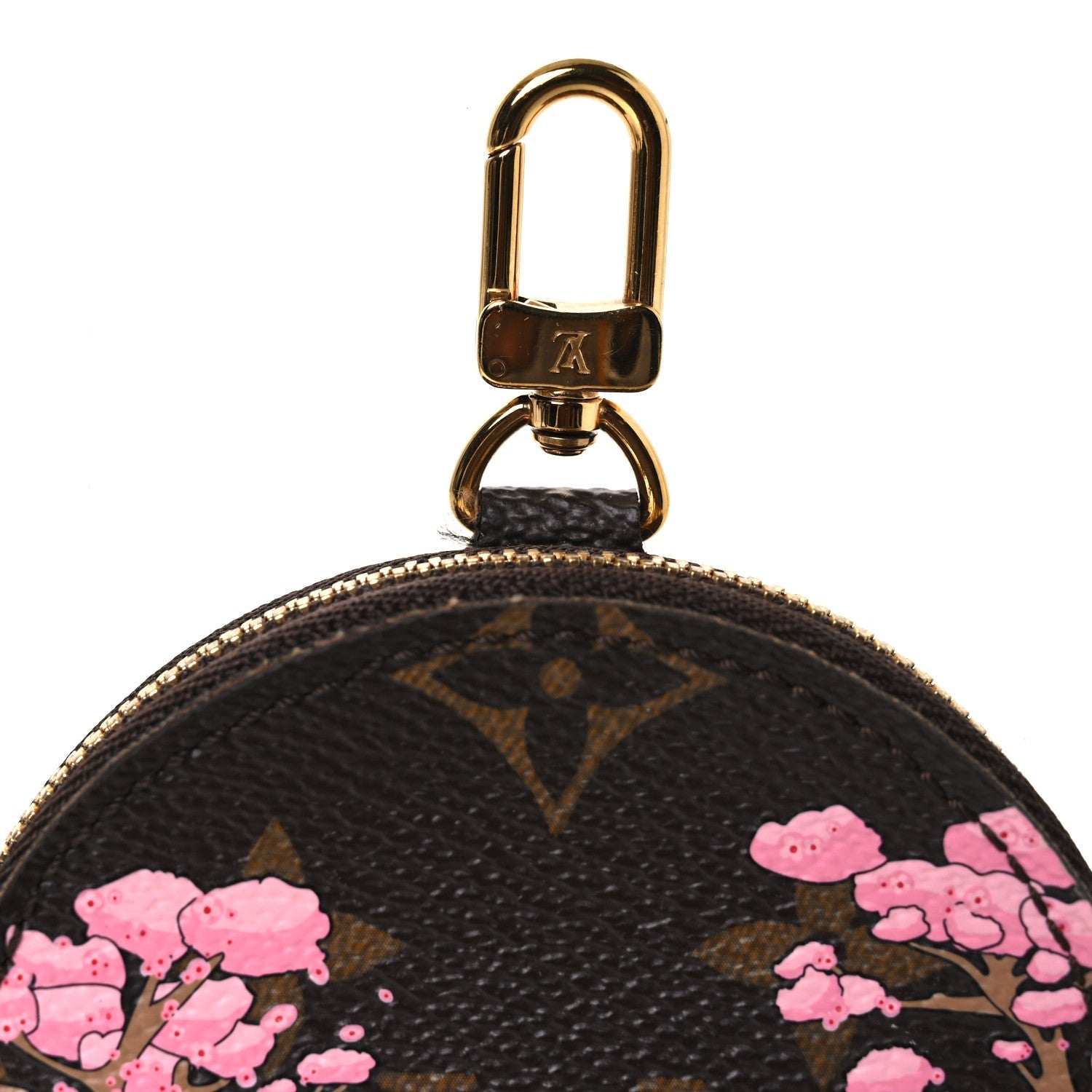 Louis Vuitton Monogram 2021 Christmas Animation Japanese Garden Round Coin Purse Wisteria Pink
