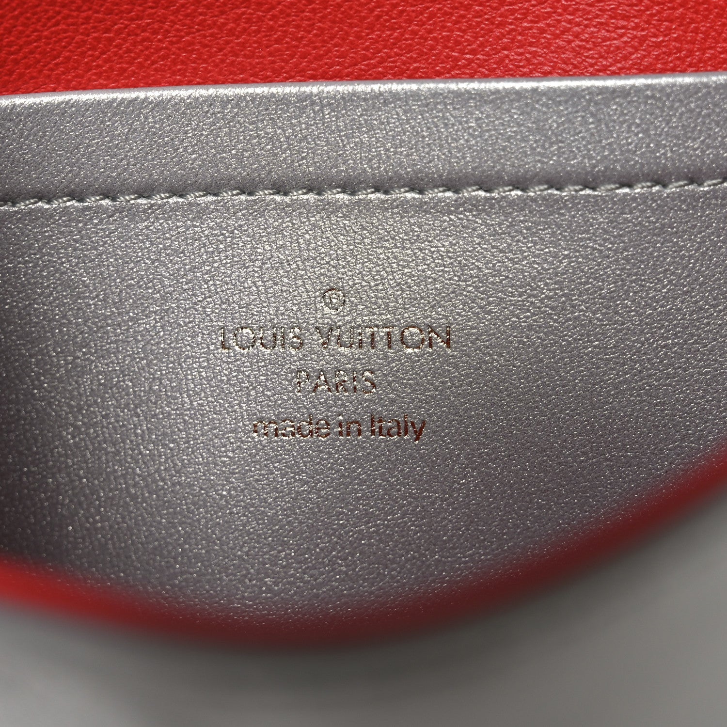 Louis Vuitton Metallic Lambskin Embossed Monogram Pochette Coussin Silver