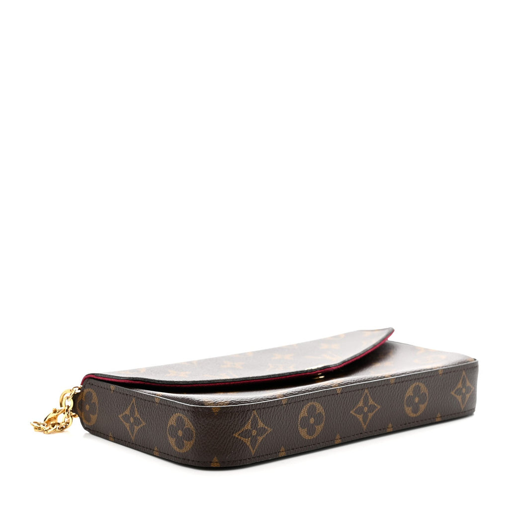 Louis Vuitton Monogram Pochette Felicie Chain Wallet Fuchsia
