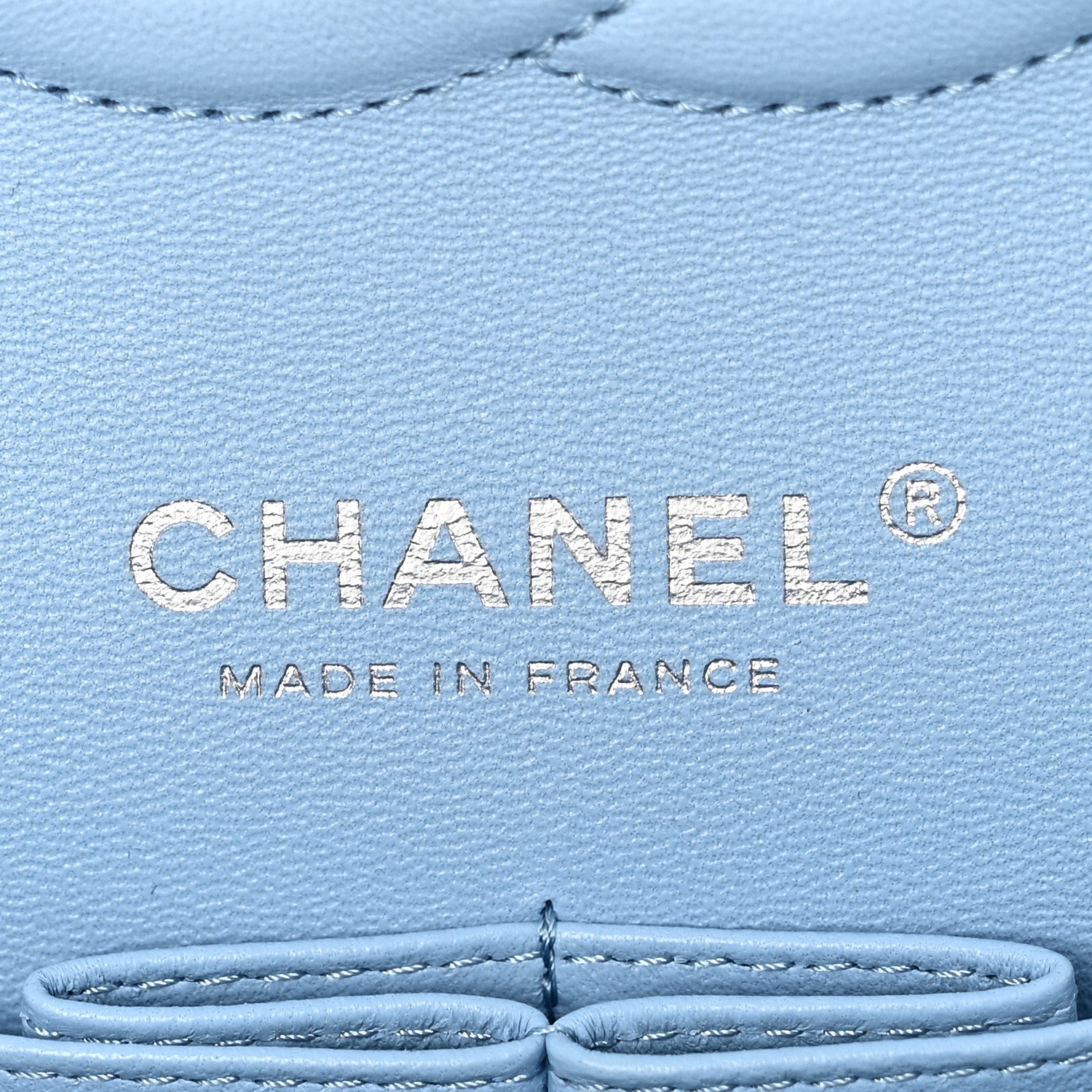 Chanel Denim Quilted Medium Double Flap Light Blue