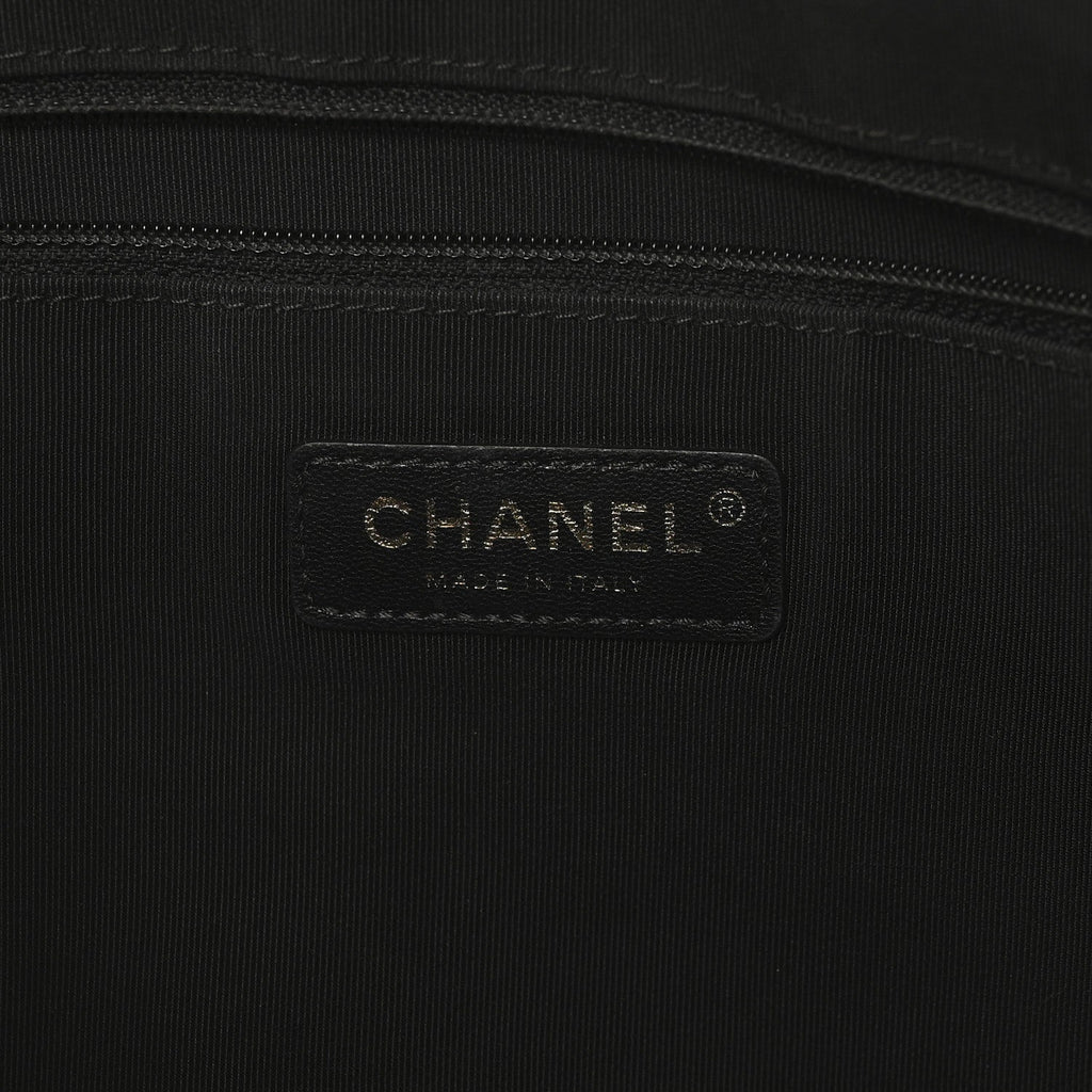 Chanel Caviar Quilted Grommet Embellished Piercing Chic Tote Bag Black