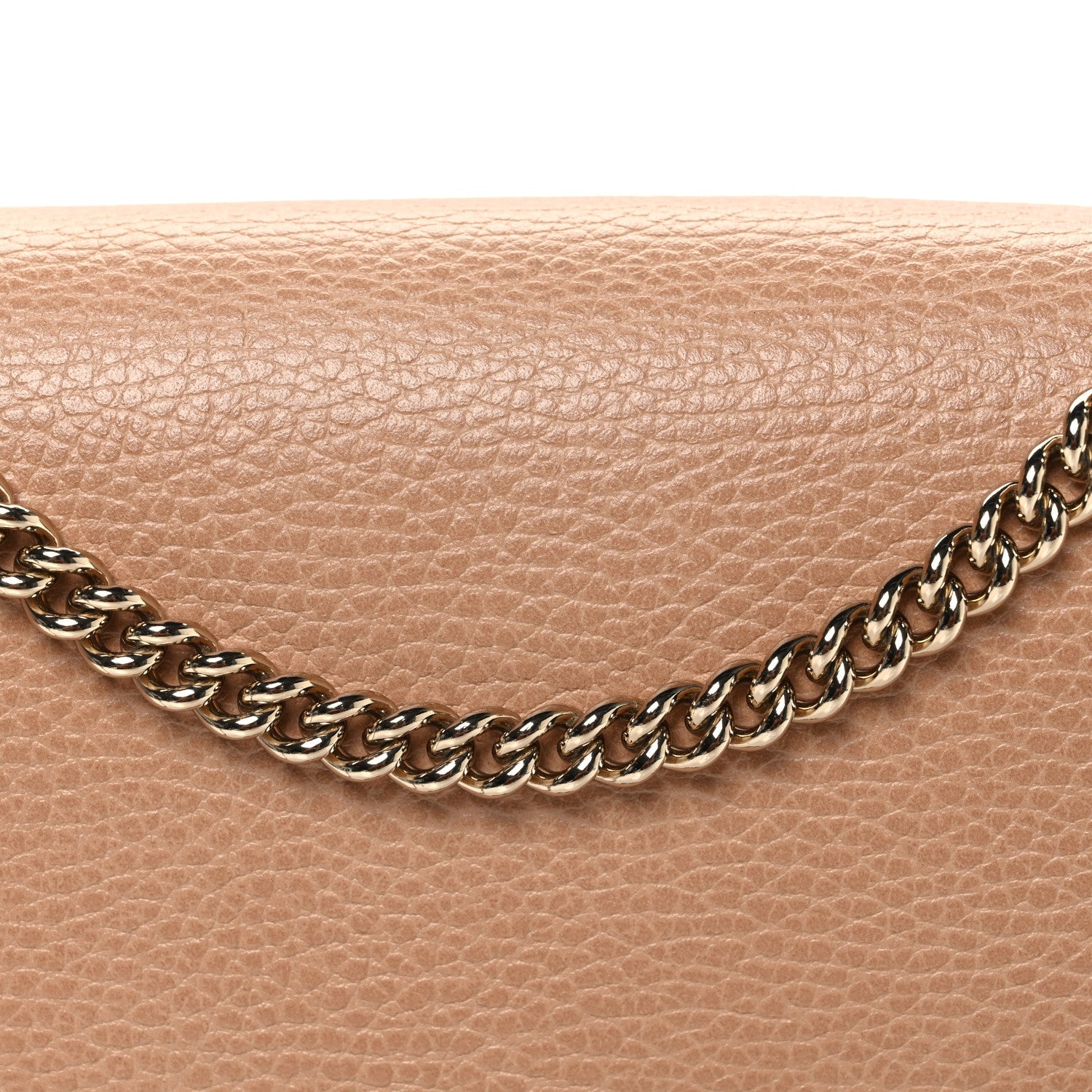 Gucci Dollar Calfskin Interlocking G Shoulder Bag Camelia