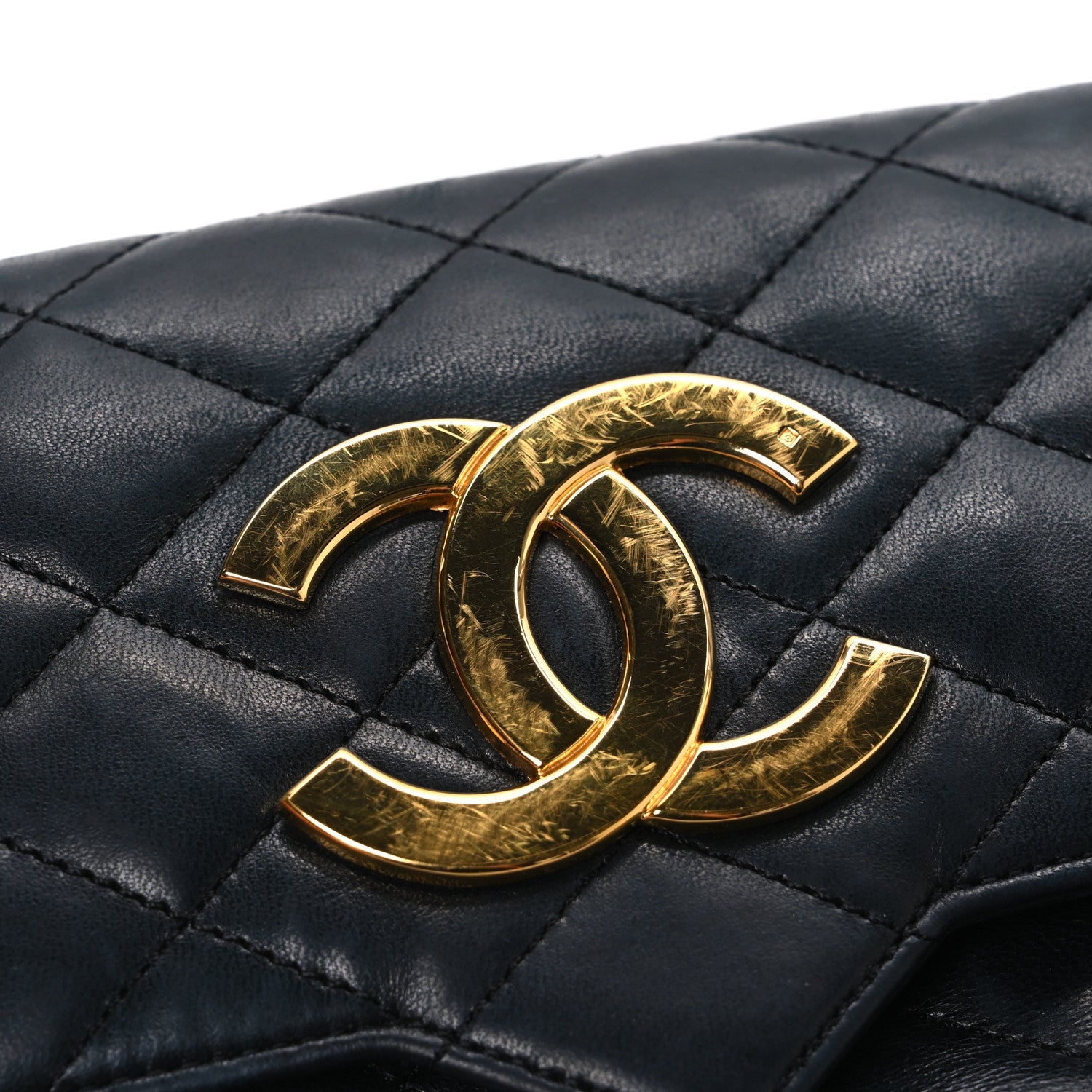 Chanel Lambskin Quilted Jumbo CC Small Single Flap Black