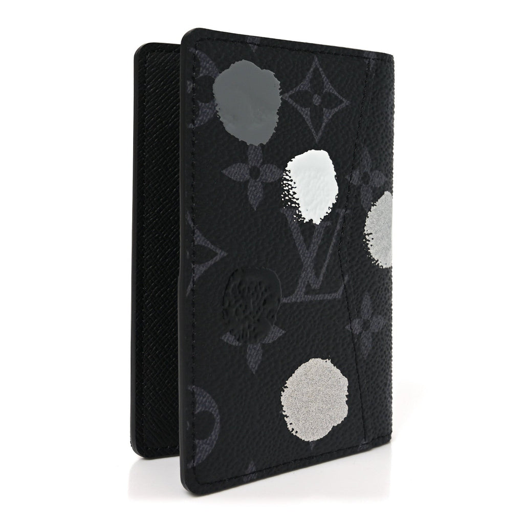 Louis Vuitton LV X YK Monogram Eclipse Dots Pocket Organizer NM Black Silver