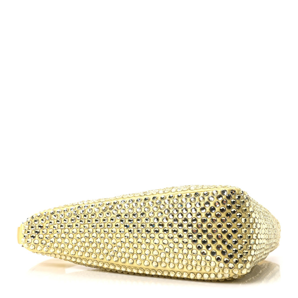 Prada Satin Crystal Triangle Pouch Ananas