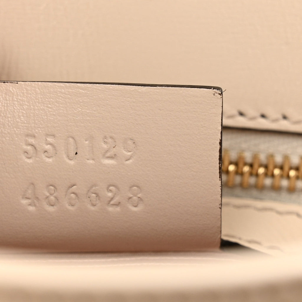 Gucci Calfskin Small Arli Flap Shoulder Bag Mystic White