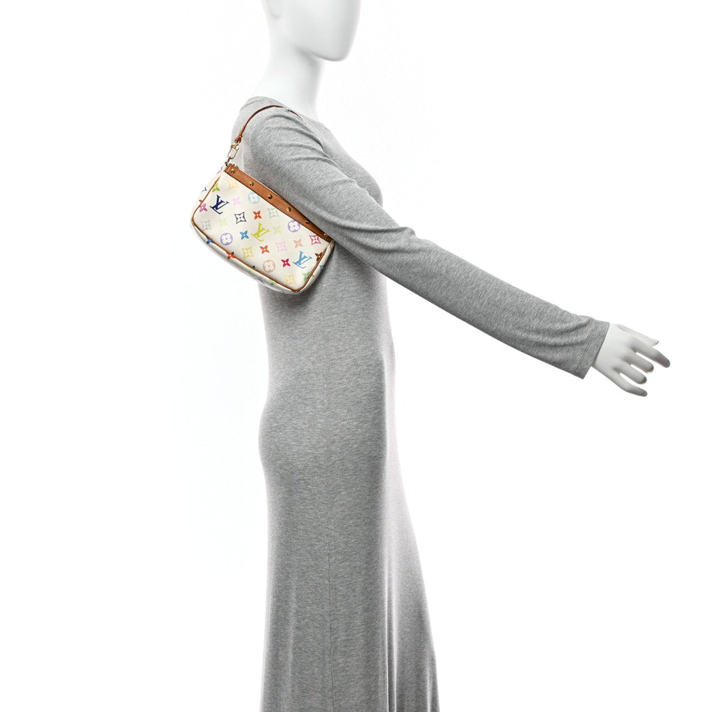 Louis Vuitton Monogram Multicolor Pochette Accessories White