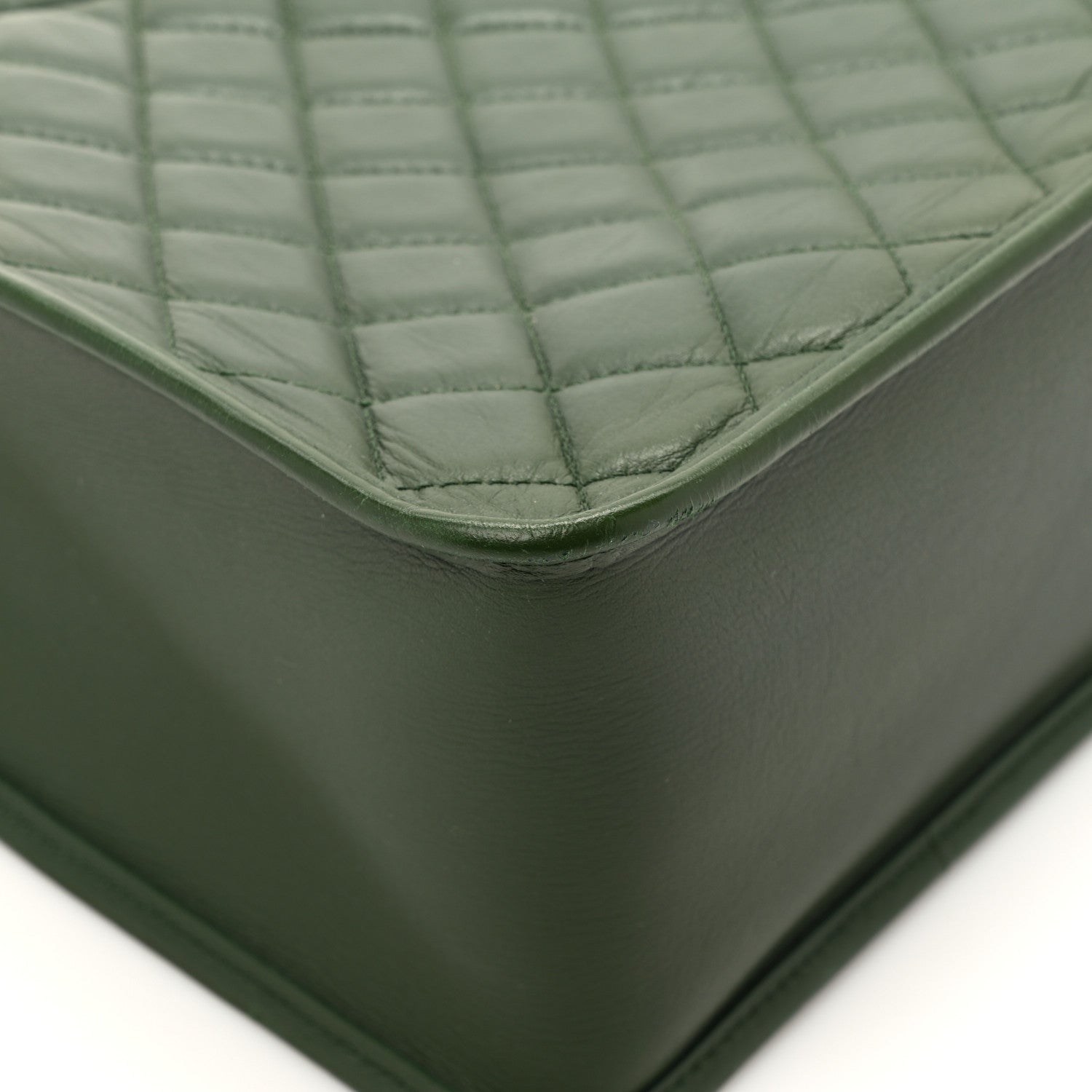 Chanel Aged Calfskin Quilted Large Working Vibe Camera Case Khaki