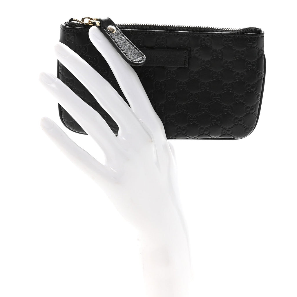 Gucci Microguccissima Key Ring Coin Case Black
