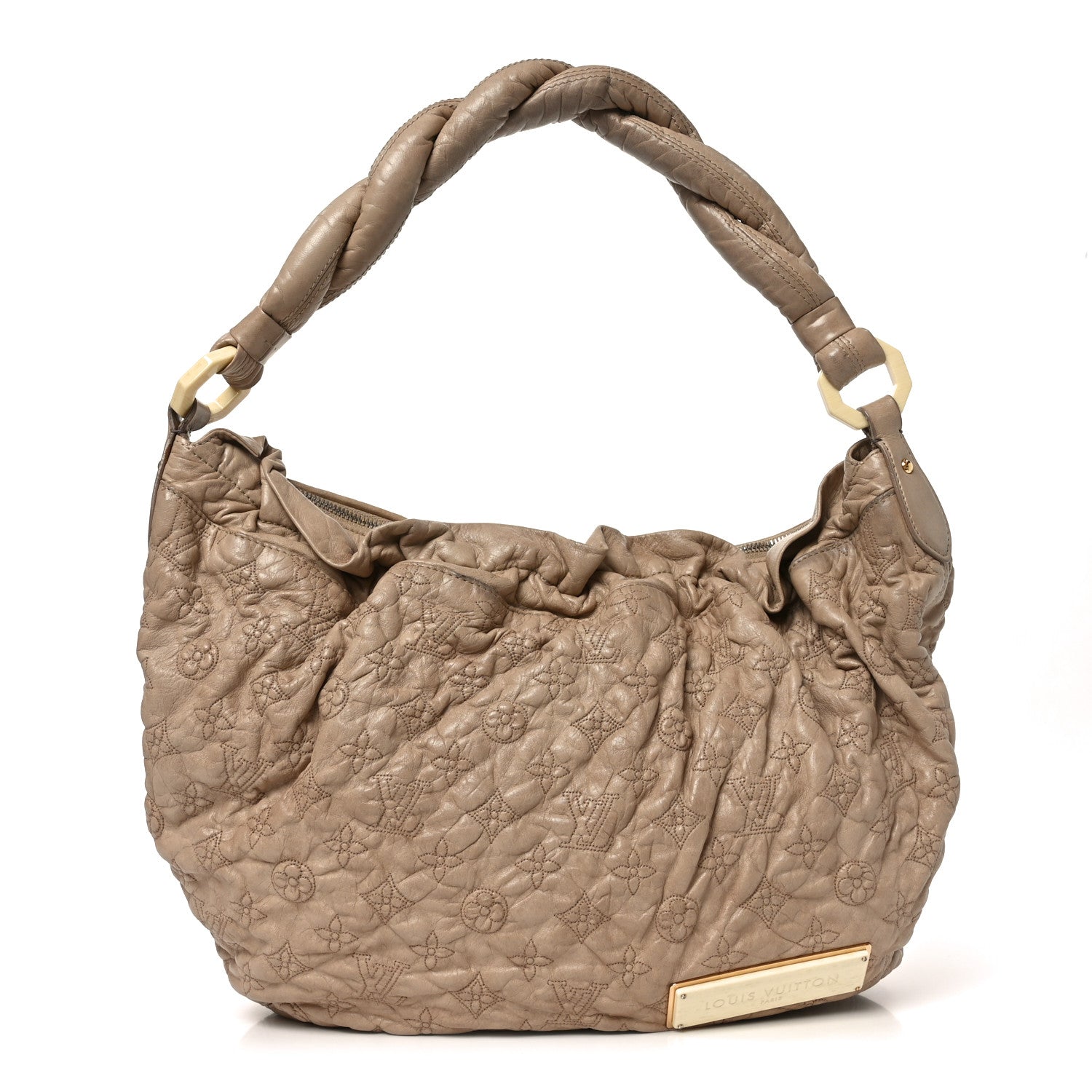Louis Vuitton Lambskin Olympe Nimbus GM Ecru