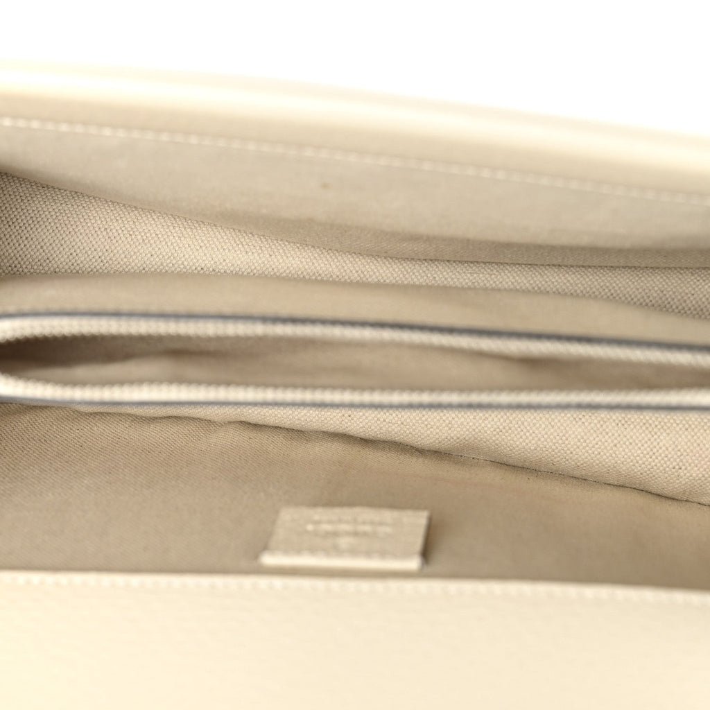 Gucci Textured Calfskin Crystal Small Dionysus Shoulder Bag Mystic White