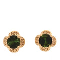Gucci 18K Yellow Gold Green Tourmaline Interlocking G Earrings 49/4.75