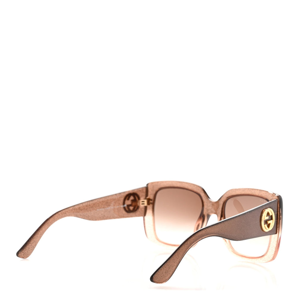 Gucci Glitter Acetate Square Frame Sunglasses GG3814S Brown