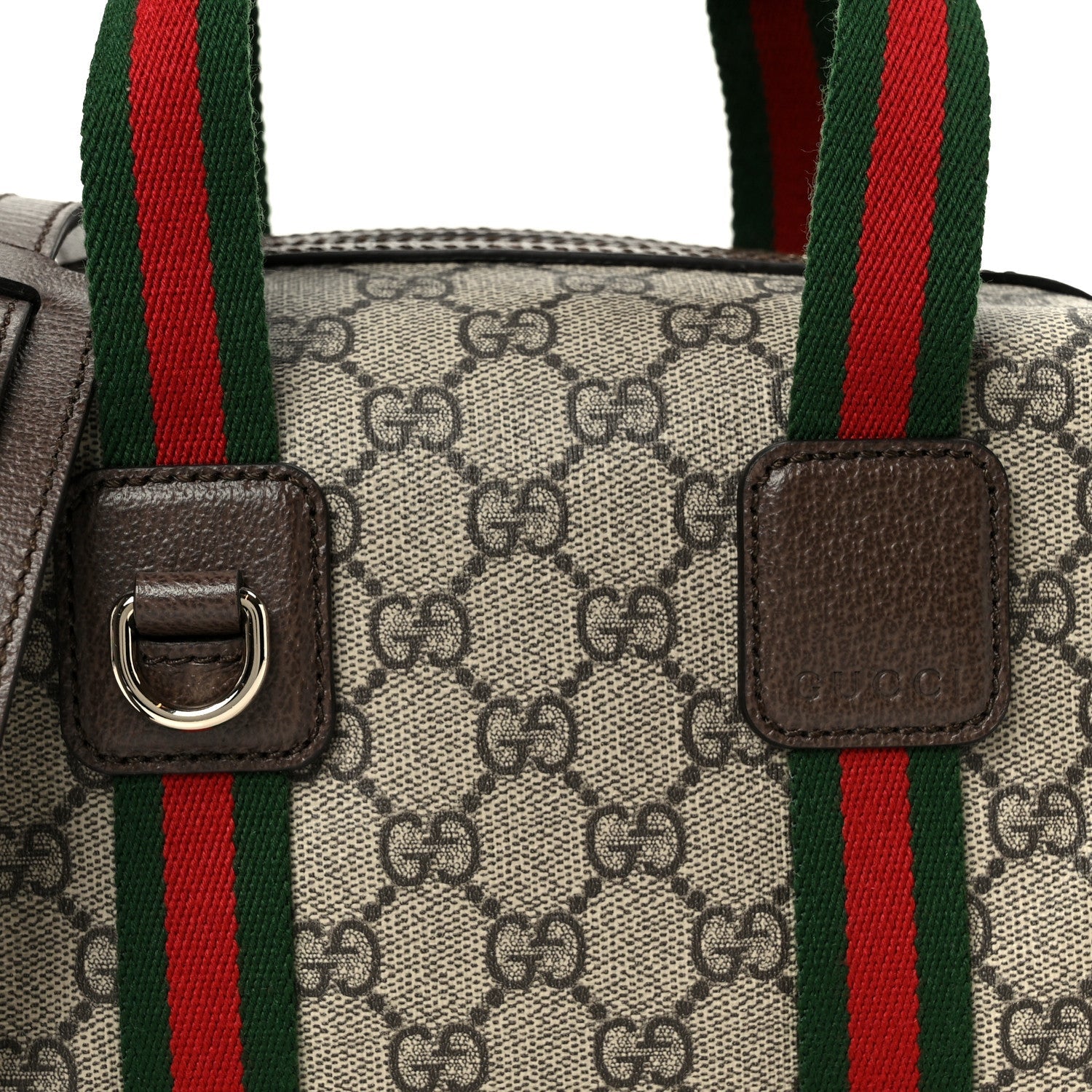 Gucci GG Supreme Web Mini GG Top Handle Bag Beige Ebony New Acero