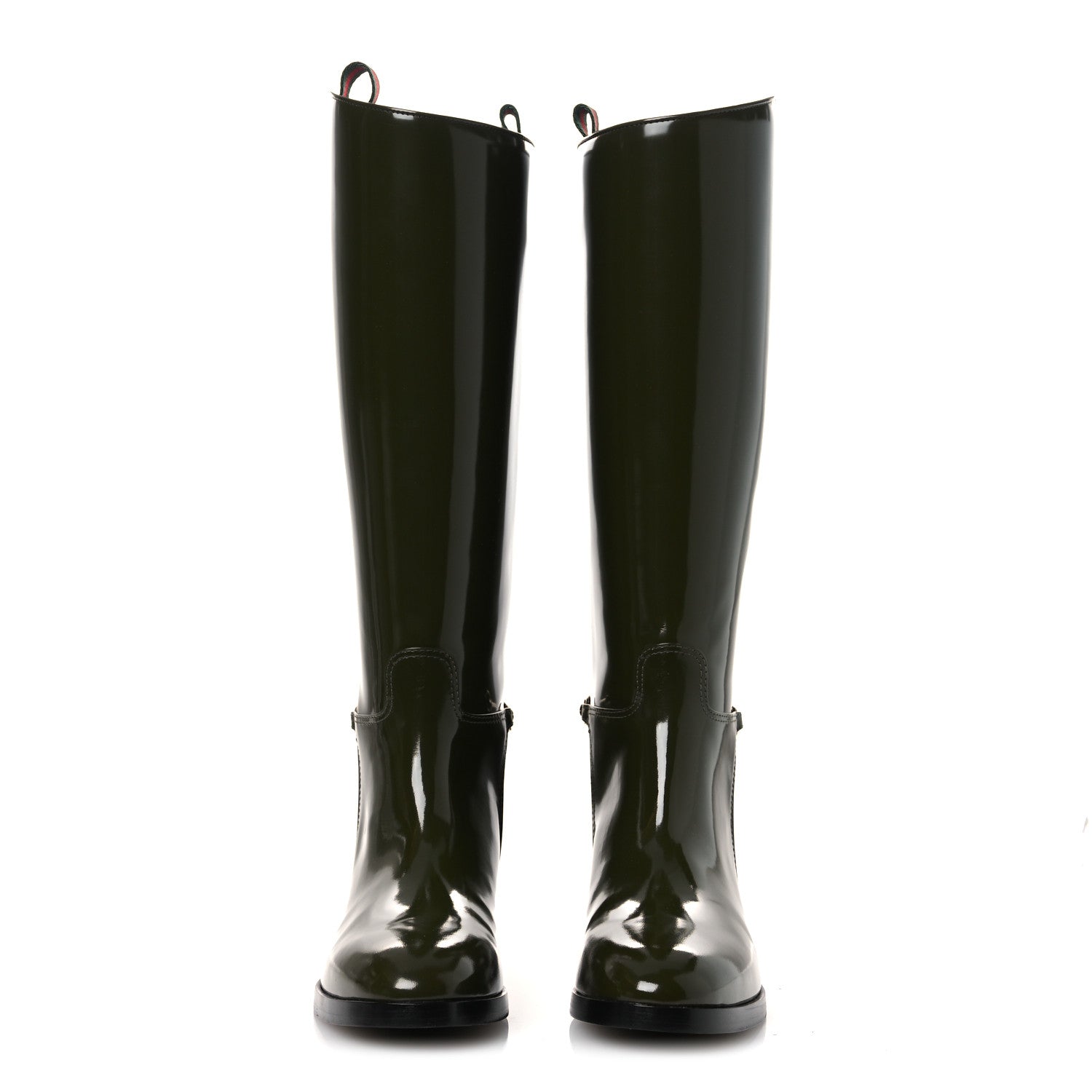 Gucci Brushed Calfskin Michelangelo Slim Horsebit Riding Boots 39 Luscious Green