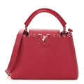 Louis Vuitton Taurillon Lace Croquets Capucines BB Groseille